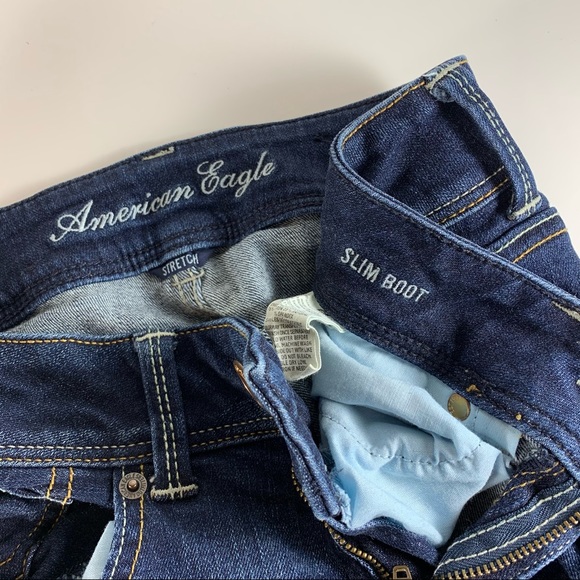 American Eagle Slim Boot Cut Jeans, dark wash, size 6, excellent condition! - Picture 3 of 10